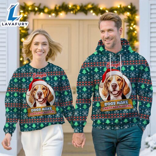 Beagle Dog Make Christmas Magical Christmas Sweatshirt & Hoodie   Gift Christmas