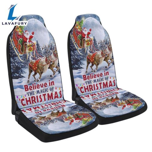 Believe In The Magic Of Christmas Santa Sleigh Seat Cover Cars Car Decor