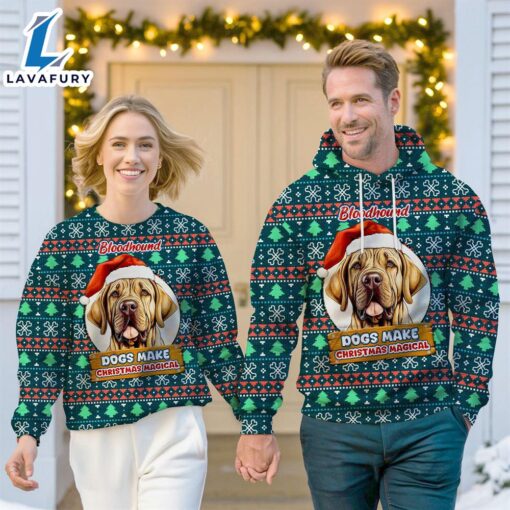 Bloodhound Dog Make Christmas Magical Christmas Sweatshirt & Hoodie   Gift Christmas