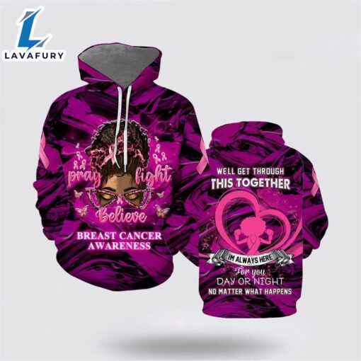 Breast Cancer Awareness Husband Love All Over Print Hoodie