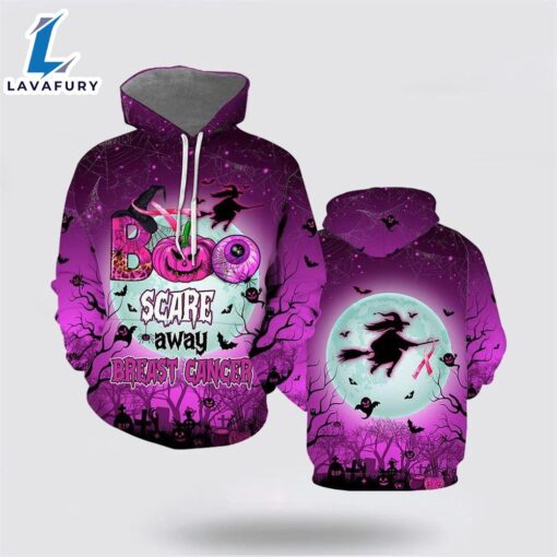 Breast Cancer Boo Scare Away All Over Print Hoodie