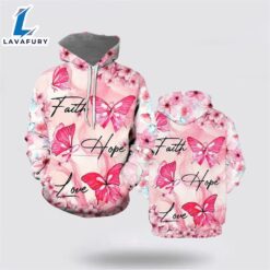 Breast Cancer Butterfly Faith Hope…