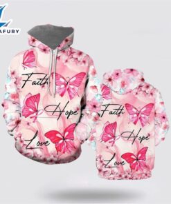 Breast Cancer Butterfly Faith Hope…