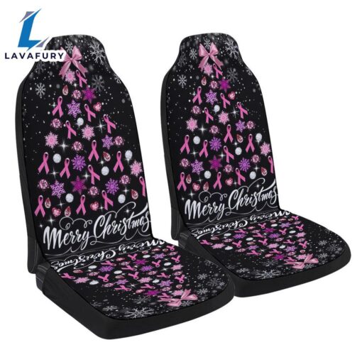 Breast Cancer Christmas Merry Christmas Christmas Tree Seat Cover Cars Car Decor