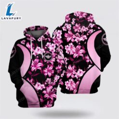 Breast Cancer Flowers Pattern Black…