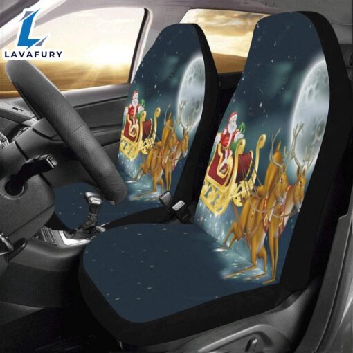 Brilliant Christmas With Santa And Reindeer Car Seat Covers  Car Decor