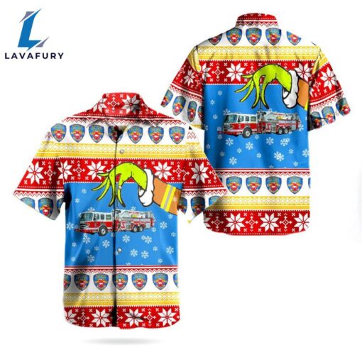 Buffalo Fire Department Fire Truck Ugly Christmas Hawaiian Shirt