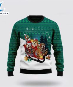 Bulldog Sleigh Ugly Christmas Sweater…