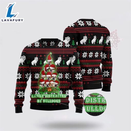 Bulldogs Tree 3D Ugly Christmas Sweater For Men And Women  Gift Dog Loves