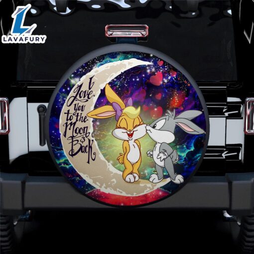 Bunny Couple Love You To The Moon Galaxy Car Spare Tire Covers Gift For Campers