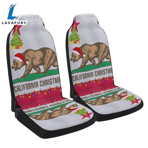 California Christmas Santa Bear Merry Christmas Seat Cover Cars Car Decor