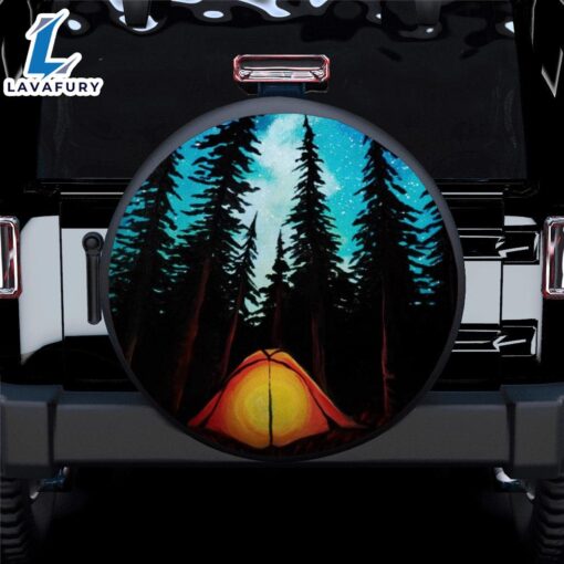 Camping Night Sky Car Spare Tire Cover Gift For Campers