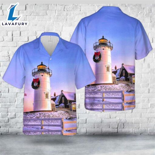 Cape Cod, Massachusetts, Nobska Lighthouse Christmas Sunrise Hawaiian Shirt