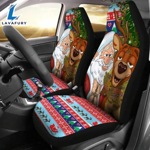 Celtic Merry Christmas Ugly Car Seat Drunk Santa And Deer  Car Decor