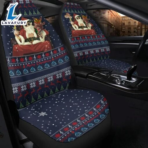 Celtic Ugly Christmas Car Seat Covers Gangster Santa With Reindeer  Car Decor