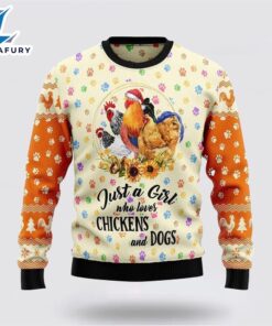 Chickens And Dogs Ugly Christmas…