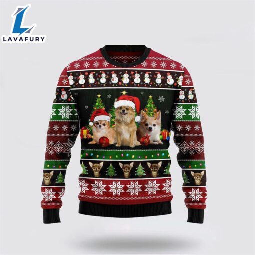 Chihuahua Group Beauty Ugly Christmas Sweater For Men And Women  Gift Dog Loves