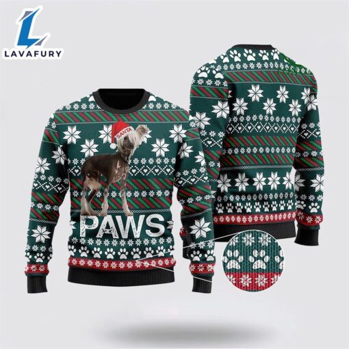 Chinese Crested Santa Printed Ugly Christmas Sweater For Men And Women  Gift Dog Loves