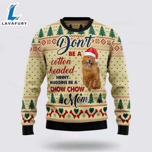 Chow Chow Mom Ugly Christmas Sweater For Men And Women  Gift Dog Loves