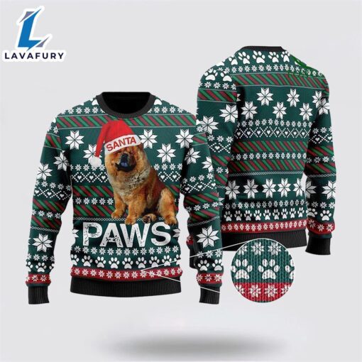 Chow Chow Santa Printed Ugly Christmas Sweater For Men And Women  Gift Dog Loves