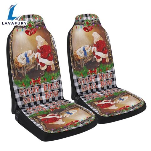 Christian Christmas Santa Claus Every Knee Shall Bow Seat Cover Cars Car Decor