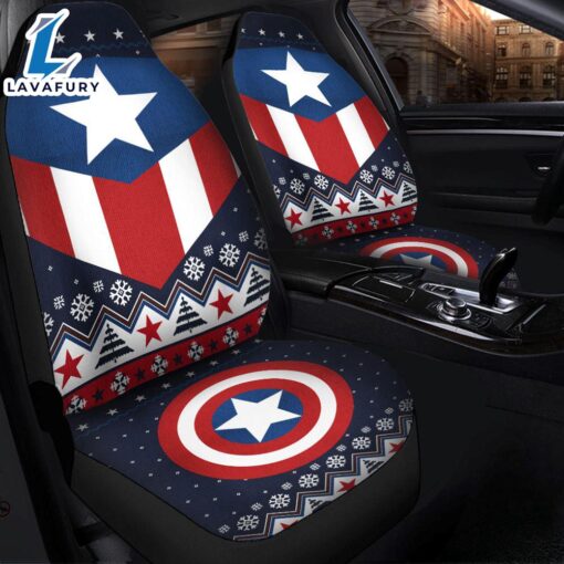 Christmas Captain America Christmas Premium Custom Car Seat Covers Decor Protectors Car Decor