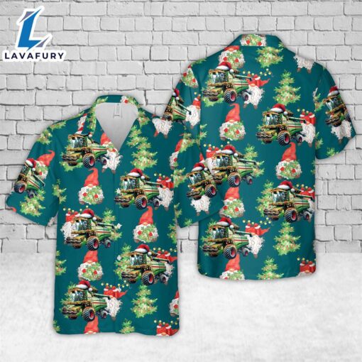 Christmas Combine Harvester Tractor Farm Hawaiian Shirt