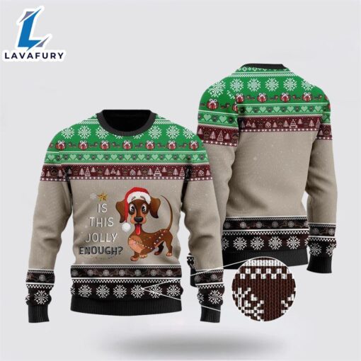 Christmas Dachshund Is This Jolly Enough Ugly Christmas Sweater For Men And Women  Gift Dog Loves