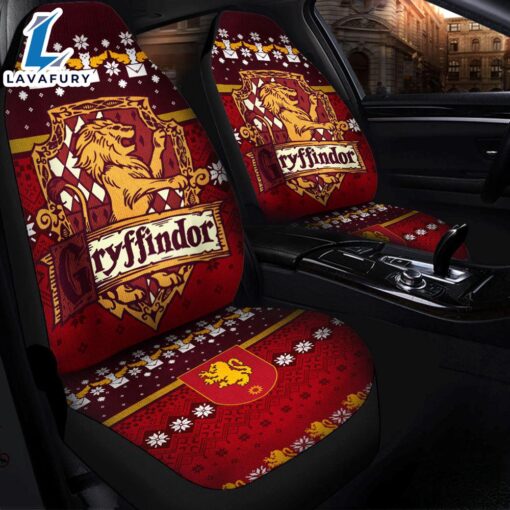 Christmas Harry Potter Gryfindor Christmas Premium Custom Car Seat Covers Decor Protectors Car Decor