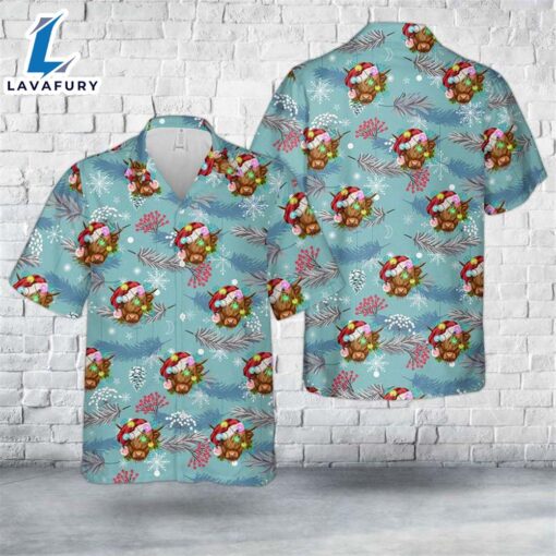 Christmas Highland Cow Christmas Hawaiian Shirt