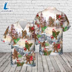 Christmas Holiday Bigfoot Hawaiian Shirt