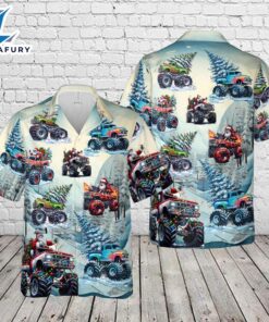 Christmas Monster truck Hawaiian Shirt