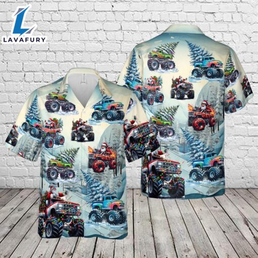 Christmas Monster truck Hawaiian Shirt