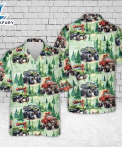 Christmas Monster Trucks Hawaiian Shirt