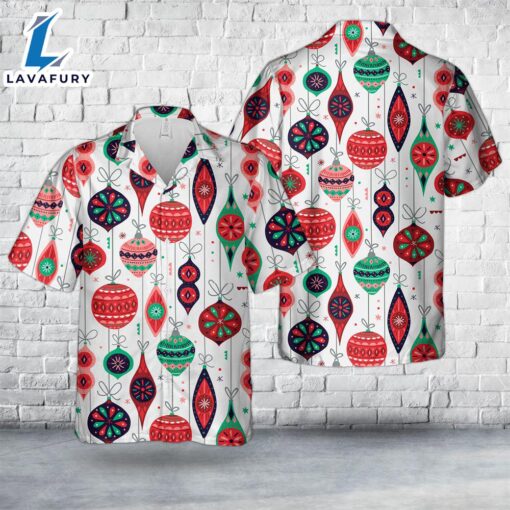 Christmas Ornaments In Retro Style Hawaiian Shirt