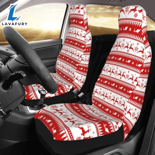 Christmas Reindeer Stripes Car Seat Covers Vehicle Front Seat Coverss  Car Decor