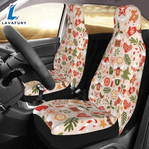 Christmas Symbols Print Car Seat Covers Vehicle Front Seat Coverss  Car Decor