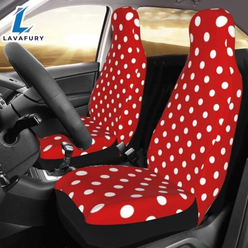 Christmas White Dot Car Seat Covers Vehicle Front Seat Coverss  Car Decor