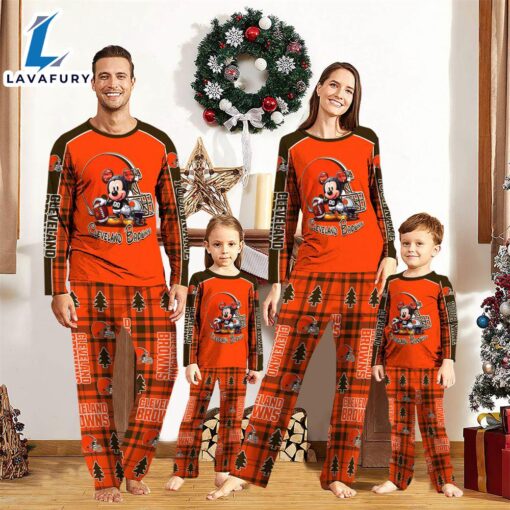 Cleveland Browns Pajamas Personalized Your Name NFL And Mickey Mouse Pajamas  Gift For Christmas