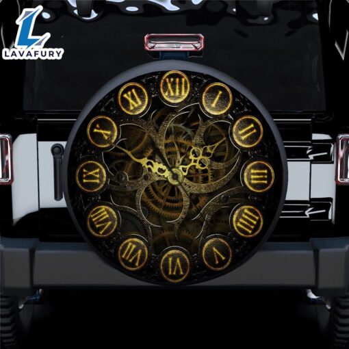 Clock Hidden Gear Car Spare Tire Covers Gift For Campers