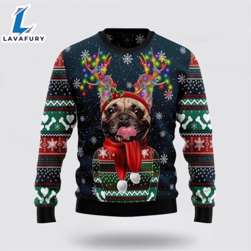 Cool French Bulldog Ugly Christmas Sweater For Men And Women  Gift Dog Loves