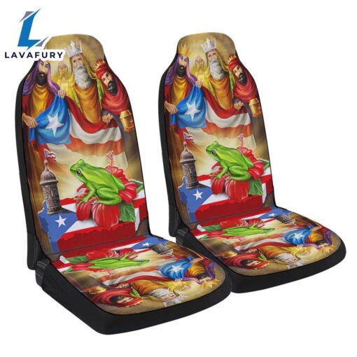 Coqui Frog Three Kings Christmas Puerto Rico Seat Cover Cars Car Decor