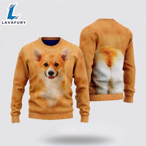 Corgi Dog 3D Ugly Christmas Sweater For Men And Women  Gift Dog Loves