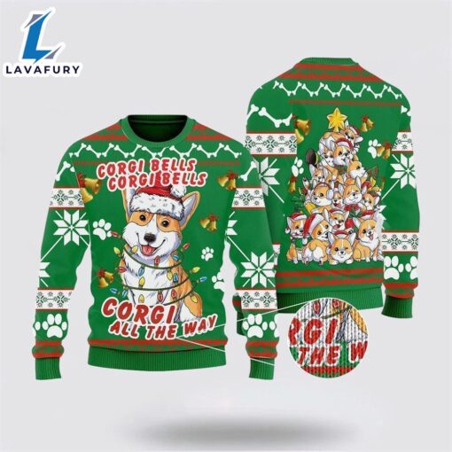 Corgi Dog Bells Christmas Ugly Christmas Sweater For Men And Women  Gift Dog Loves