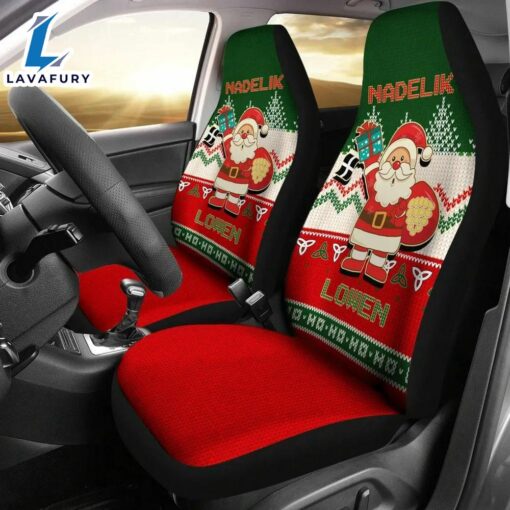 Cornwall Celtic Christmas Car Seat Covers Cornish Santa Ugly Christmas  Car Decor