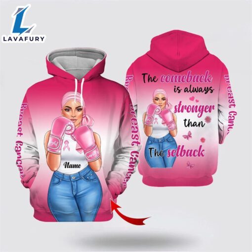 Custom Name Breast Cancer The Setback All Over Printed Hoodie