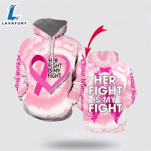 Custom Tie Dye Breast Cancer Awareness All Over Print Hoodie