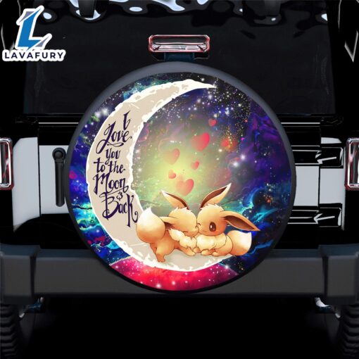 Cute Eevee Pokemon Couple Love You To The Moon Galaxy Spare Tire Covers Gift For Campers