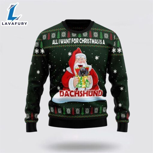 Dachshund Dog Gift Ugly Christmas Sweater For Men And Women  Gift Dog Loves