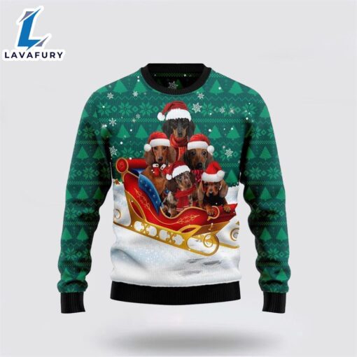 Dachshund Dog Snow Ugly Christmas Sweater For Men And Women  Gift Dog Loves